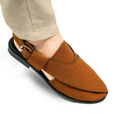 Handmade Leather Suede Brown Sandal - SR-067