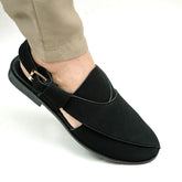 Handmade Leather Casual Classic Black Sandal - SR-069