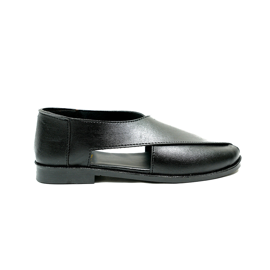 Handmade Leather Casual Classic Black Sandal - SR-077