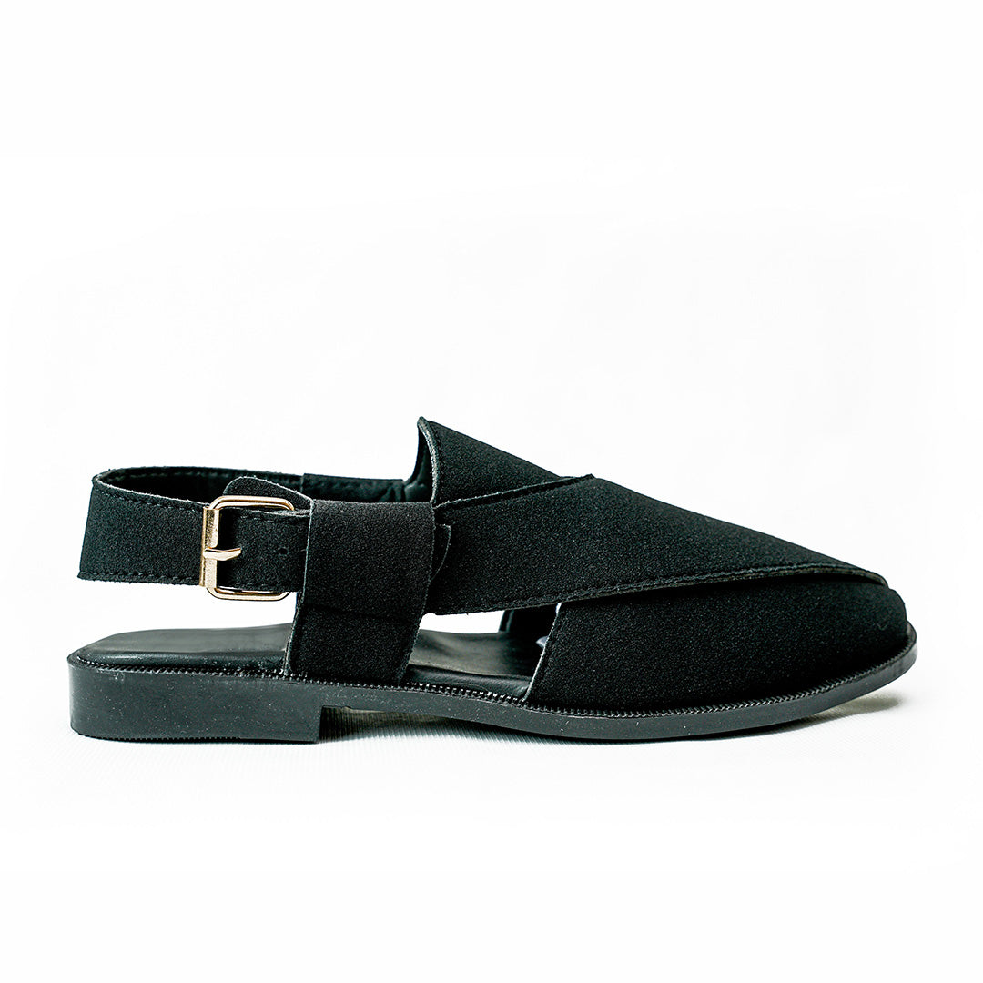 Handmade Leather Casual Classic Black Sandal - SR-069